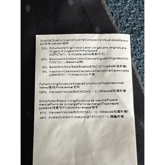 Hugo Boss Jonston2 42R Slim Fit Blazer Textured Tweed Wool Cotton Silk Cashmere - Picture 12 of 13